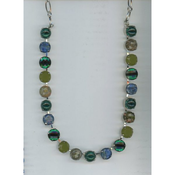 Necklace By Mariana Woman Refined Jade Mineral and Emerald Swarovski Crystals