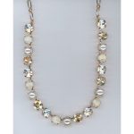Necklace By Mariana Woman Chic light topaz and Light Azure Swarovski Crystals