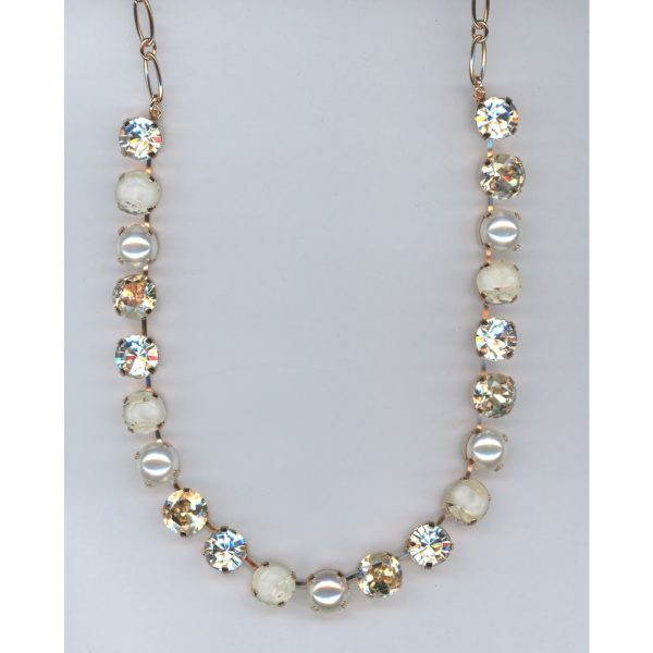 Necklace By Mariana Woman Chic light topaz and Light Azure Swarovski Crystals