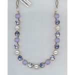 Necklace By Mariana Woman Pearl Mineral and Light Amethyst Swarovski Crystals