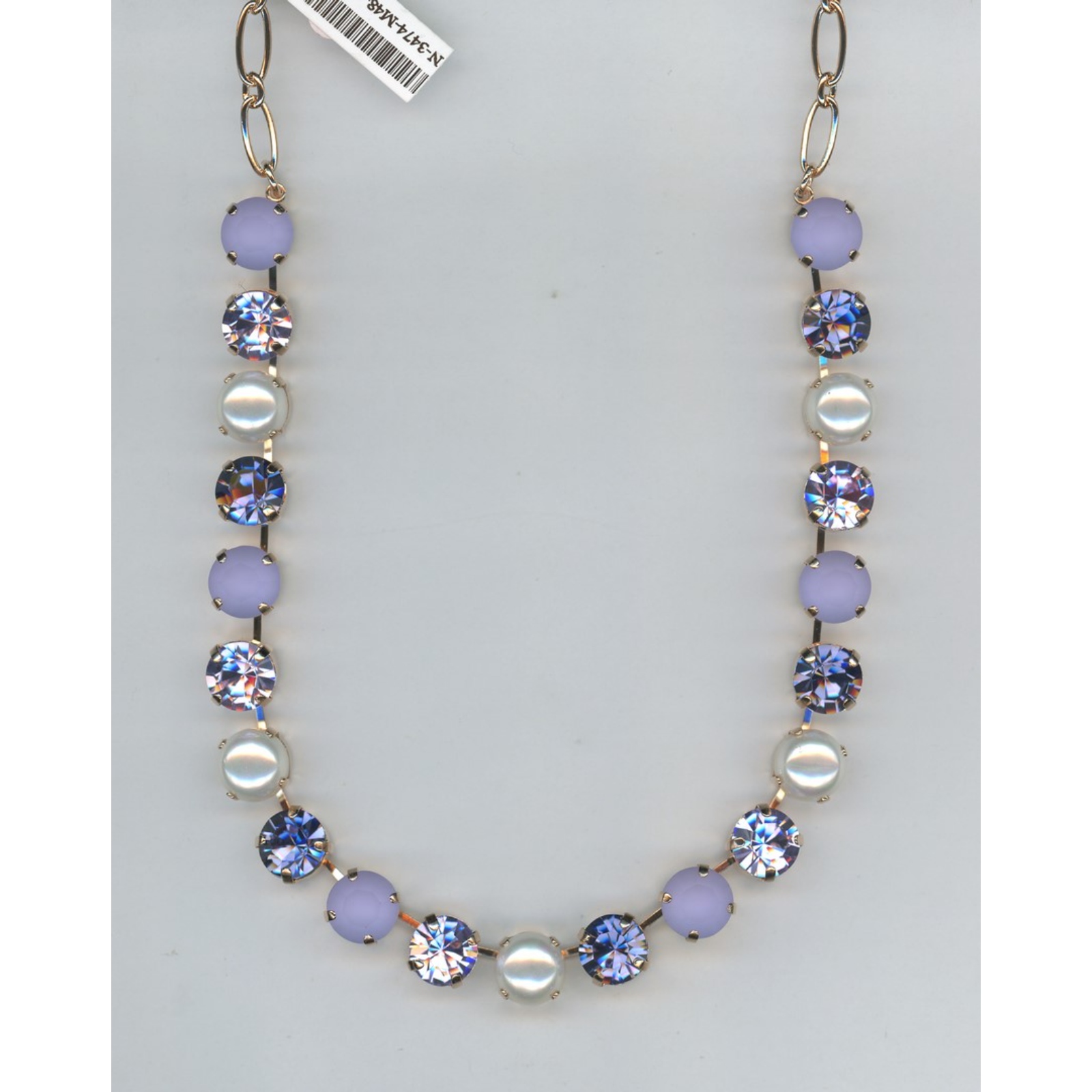 N-3474-M48-10-SP-2 Necklace By Mariana Woman Pearl Mineral and Light Amethyst Swarovski Crystals - Image 1