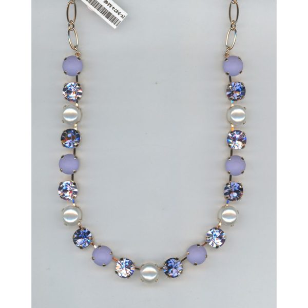 Necklace By Mariana Woman Pearl Mineral and Light Amethyst Swarovski Crystals