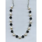 Necklace By Mariana Woman Glamorous Pearl Mineral and Jet Swarovski Crystals
