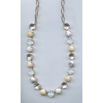 Necklace By Mariana Woman Charming White Mineral and Clear Swarovski Crystals