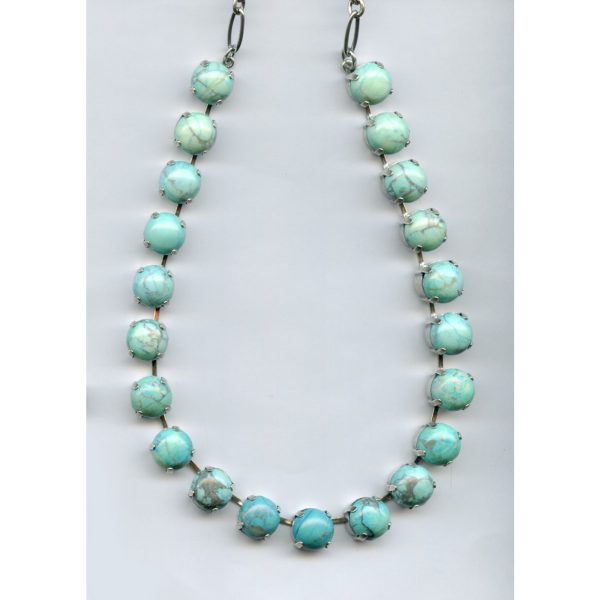 Necklace By Mariana Woman Elegant Turquoise Mineral Swarovski Crystals