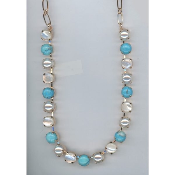 Necklace By Mariana Woman Captivating Turquoise Mineral Swarovski Crystals