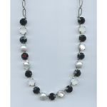 Necklace By Mariana Woman Chic Opal Mineral and Cream pearl Swarovski Crystals