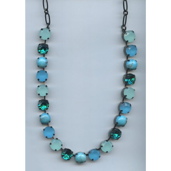 Necklace By Mariana Woman Turquoise Mineral and Blue zircon Swarovski Crystals