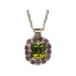 Pendant By Mariana Woman Dazzling Olivine Green and Teal Swarovski Crystals