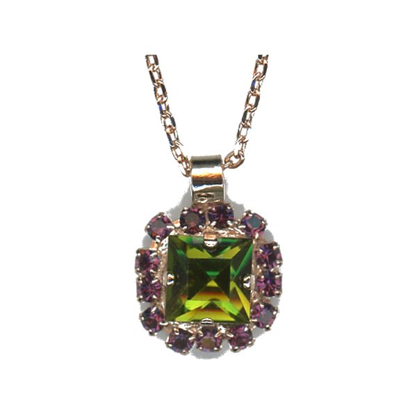 Pendant By Mariana Woman Dazzling Olivine Green and Teal Swarovski Crystals