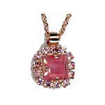 Pendant By Mariana Woman Stylish Rose Opal and Light Rose Swarovski Crystals