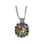 Pendant By Mariana Woman Striking Jet and Black Diamond Swarovski Crystals