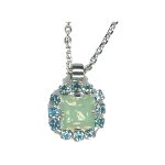 Pendant By Mariana Woman Chic Chrysolite opal and Aquamarine Swarovski Crystals