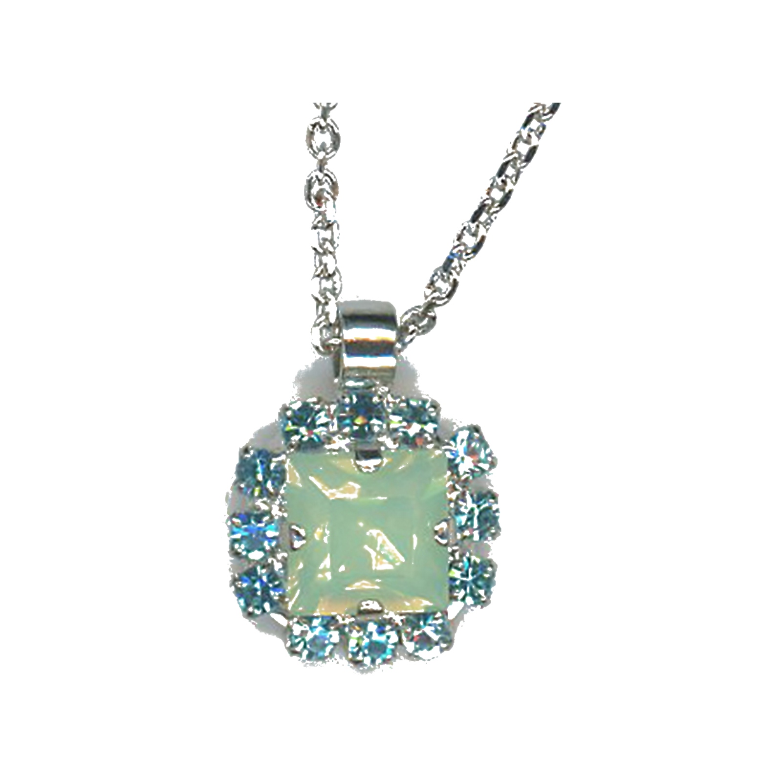 N-5002-3-202294-SP Pendant By Mariana Woman Chic Chrysolite opal and Aquamarine Swarovski Crystals - Image 1