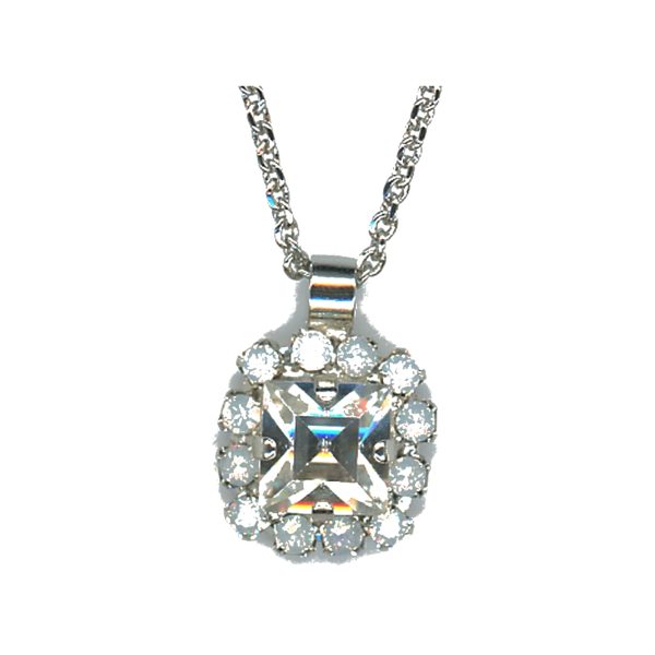 Pendant By Mariana Woman Chic White Opal and Clear Crystal Swarovski Crystals