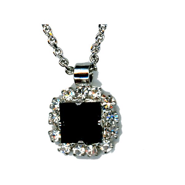 Pendant By Mariana Woman Fashionable Black and Clear Swarovski Crystals
