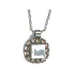 Pendant By Mariana Woman Chic Golden Shadow and White Opal Swarovski Crystals