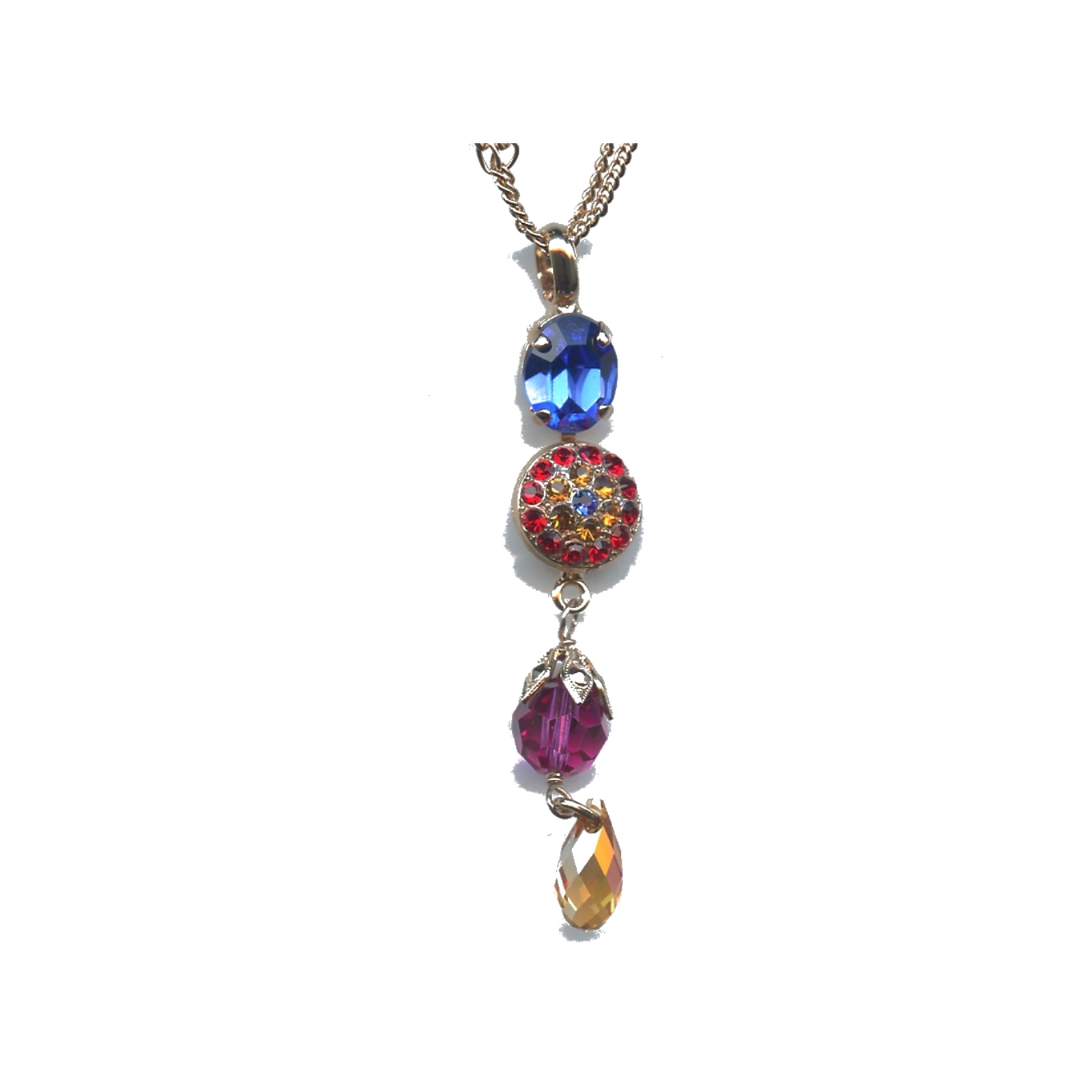 N-5416-1-1037-SP Pendant By Mariana Woman Stunning Topaz and Turq Swarovski Crystals - Image 1