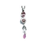 Pendant By Mariana Woman Sophisticated Pink and Pink Opal Swarovski Crystals - Image 2