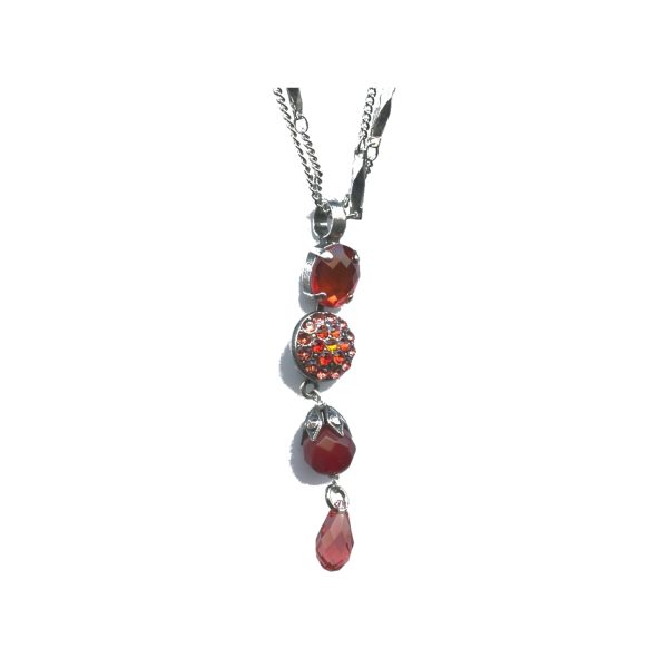 Pendant By Mariana Woman Luxurious Hyacinth and Orange Swarovski Crystals