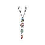 Pendant By Mariana Woman Chic Apple Green and Padparascha Swarovski Crystals - Image 2