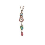 Pendant By Mariana Woman Chic Chrysolite Opal and Rose Peach Swarovski Crystals - Image 2