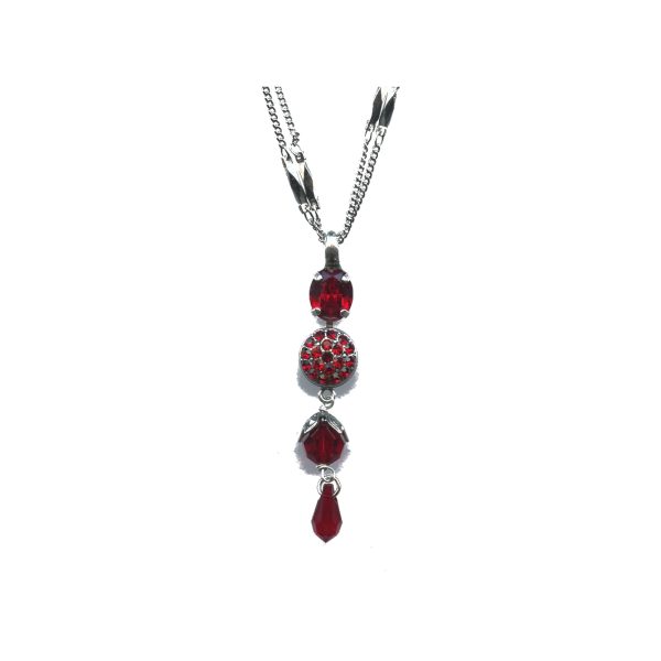 Pendant By Mariana Woman Stunning Siam and Light Siam Swarovski Crystals