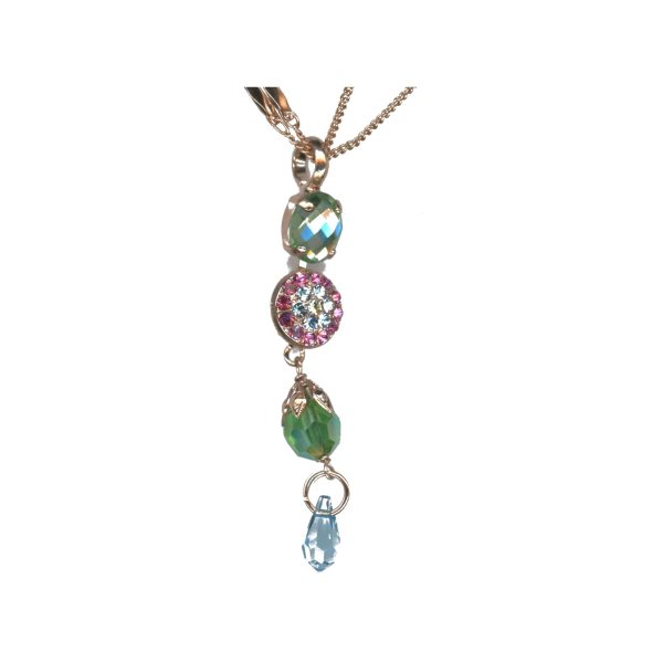 Pendant By Mariana Woman Exquisite Aquamarine and Rose Swarovski Crystals