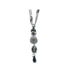 Pendant By Mariana Woman Chic Black Diamond and Greige Swarovski Crystals - Image 2