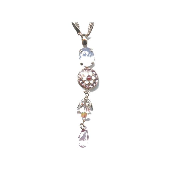 Pendant By Mariana Woman Lovely Rose Opal and Light Rose Swarovski Crystals