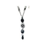 Pendant By Mariana Woman Lovely Black and Clear Swarovski Crystals