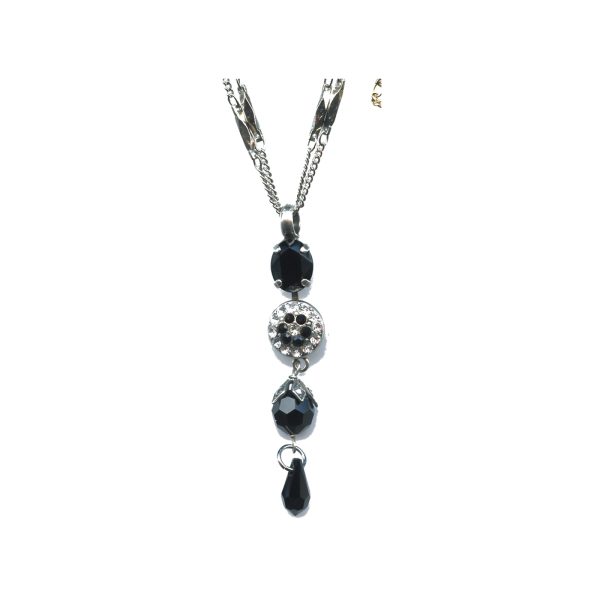 Pendant By Mariana Woman Lovely Black and Clear Swarovski Crystals