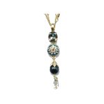 Pendant By Mariana Woman Luminous Black and Navy Blue Swarovski Crystals - Image 2