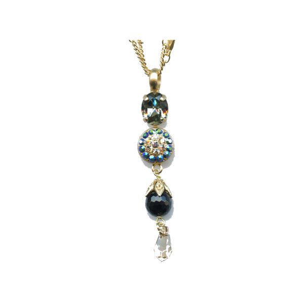 Pendant By Mariana Woman Luminous Black and Navy Blue Swarovski Crystals