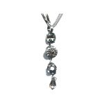 Pendant By Mariana Woman Hematite and Clear and Black Diamond Swarovski Crystals - Image 2