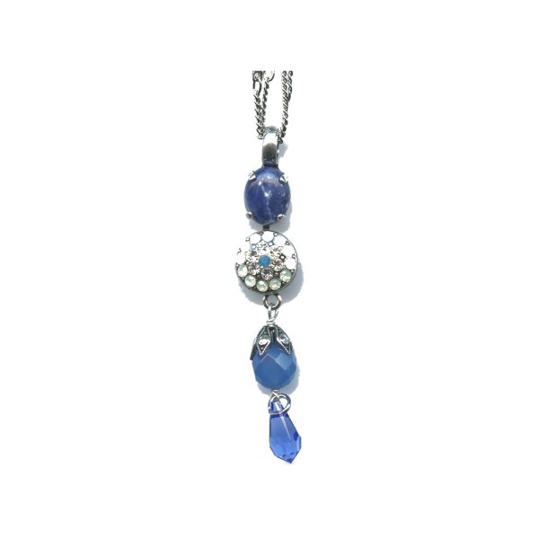 Pendant By Mariana Woman Caribbean Blue Opal and Royal Blue Swarovski Crystals