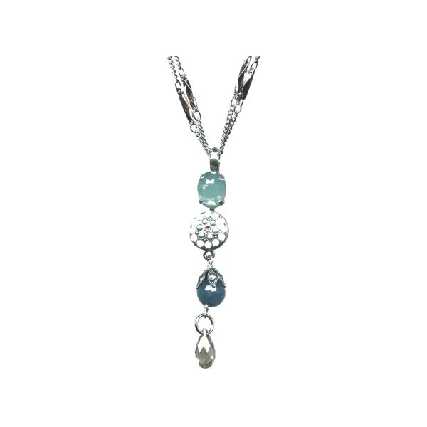 Pendant By Mariana Woman Chic Chrysolite Opal and Light Peach Swarovski Crystals