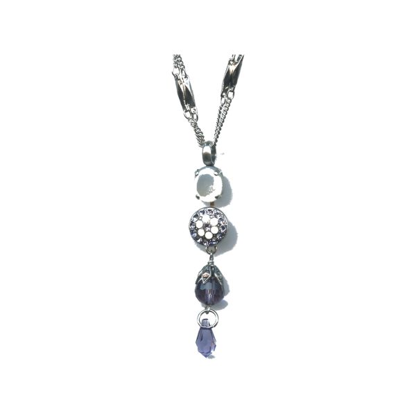 Pendant By Mariana Woman Luxurious Shades of Purple and Shell Swarovski Crystals