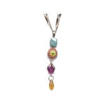 Pendant By Mariana Woman Dazzling Turquoise Mineral and Blues Swarovski Crystals - Image 2
