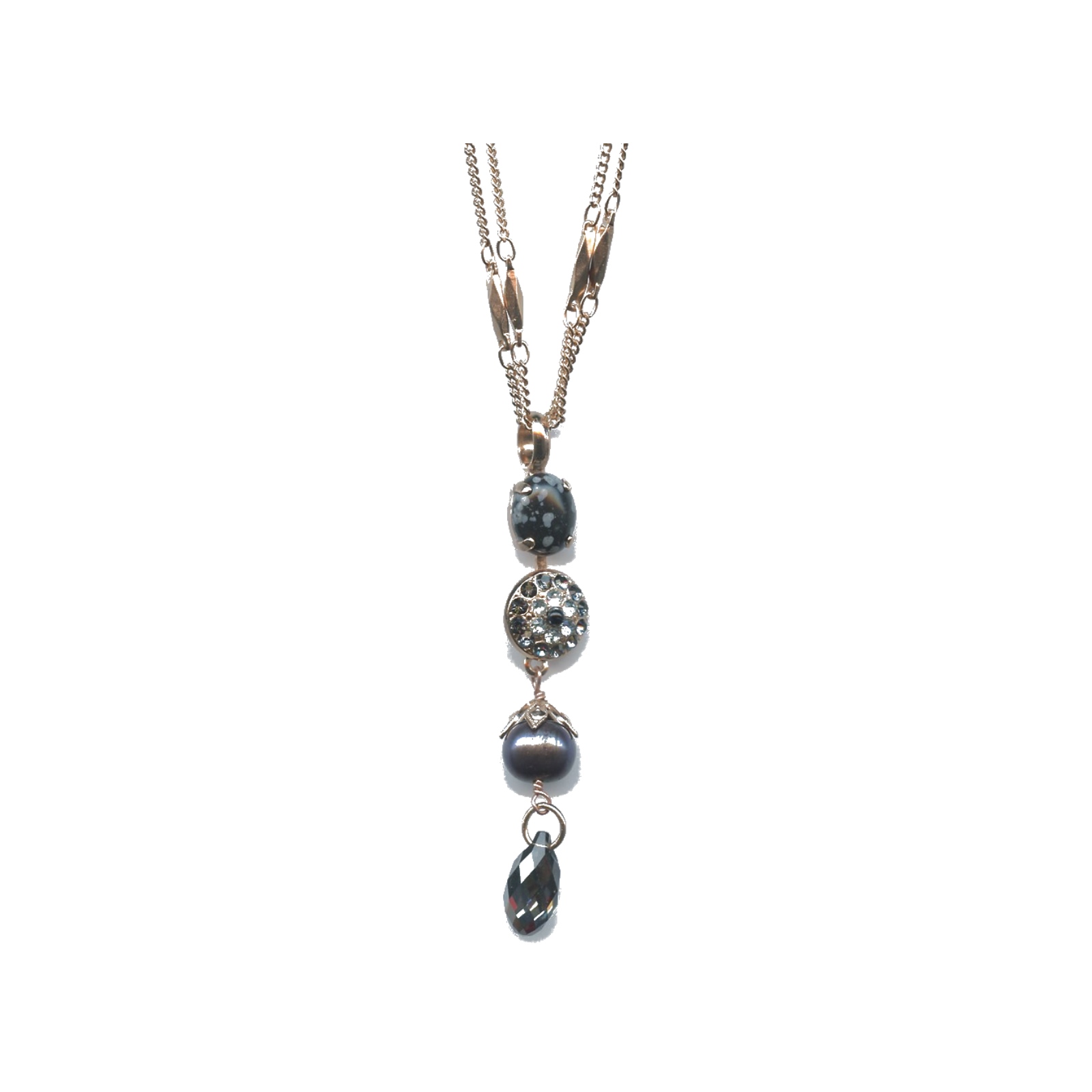 N-5416-1-M1080-SP Pendant By Mariana Woman Feminine Pearl Mineral and Clear Swarovski Crystals - Image 1