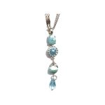 Pendant By Mariana Woman Chic Turquoise Mineral and Blues Swarovski Crystals