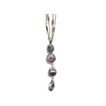 Pendant By Mariana Woman Snowflake Mineral and Light Rose Swarovski Crystals