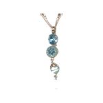 Pendant By Mariana Woman Chic Blue Quartz and Pacific Opal Swarovski Crystals