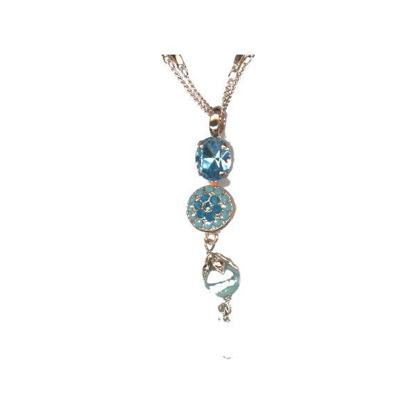 Pendant By Mariana Woman Chic Blue Quartz and Pacific Opal Swarovski Crystals