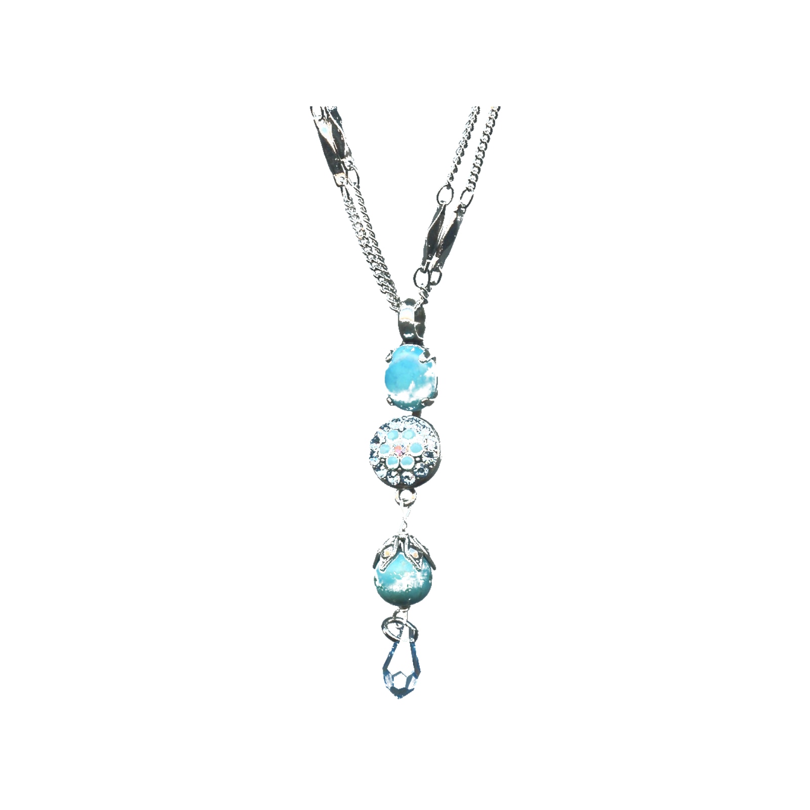 N-5416-1-M2672-SP Pendant By Mariana Woman Lovely Turquoise Mineral and AB Swarovski Crystals - Image 1