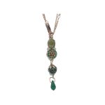 Pendant By Mariana Woman Distinctive Jade Mineral and Emerald Swarovski Crystals