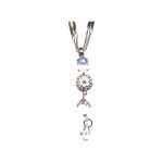 Pendant By Mariana Woman Chic Opalit Mineral and Violet Swarovski Crystals - Image 2