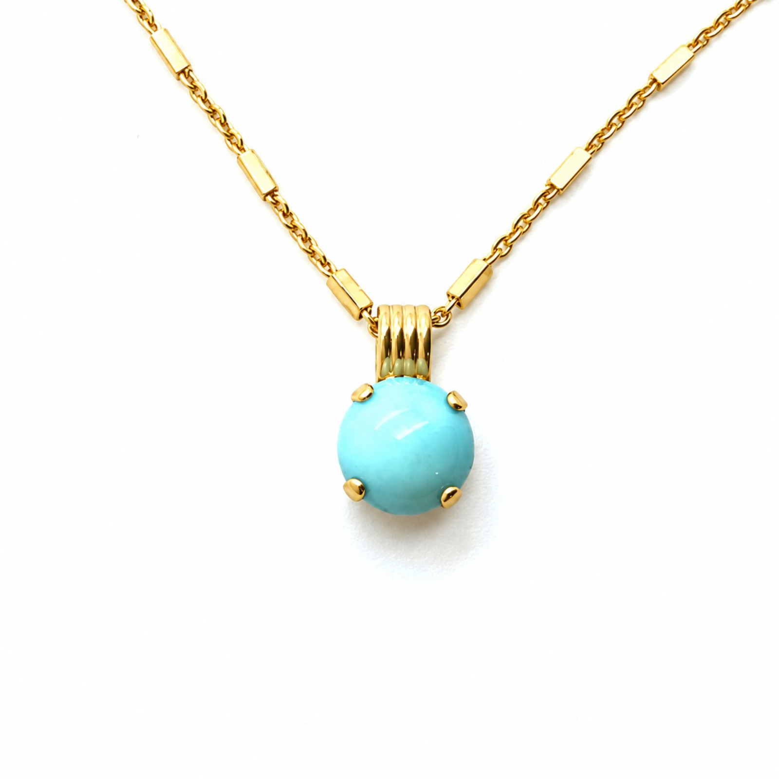 N-5445-M75-YG Pendant By Mariana Woman Adorable Round Howlite Chinese Turquoise Mineral-YG - Image 1